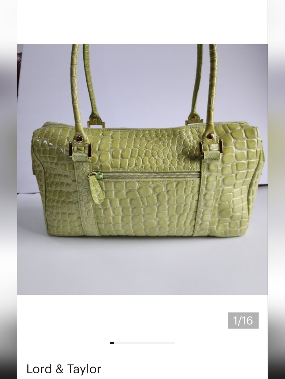 Vintage Lord and Taylor Crocodile-Embossed Leather Bag